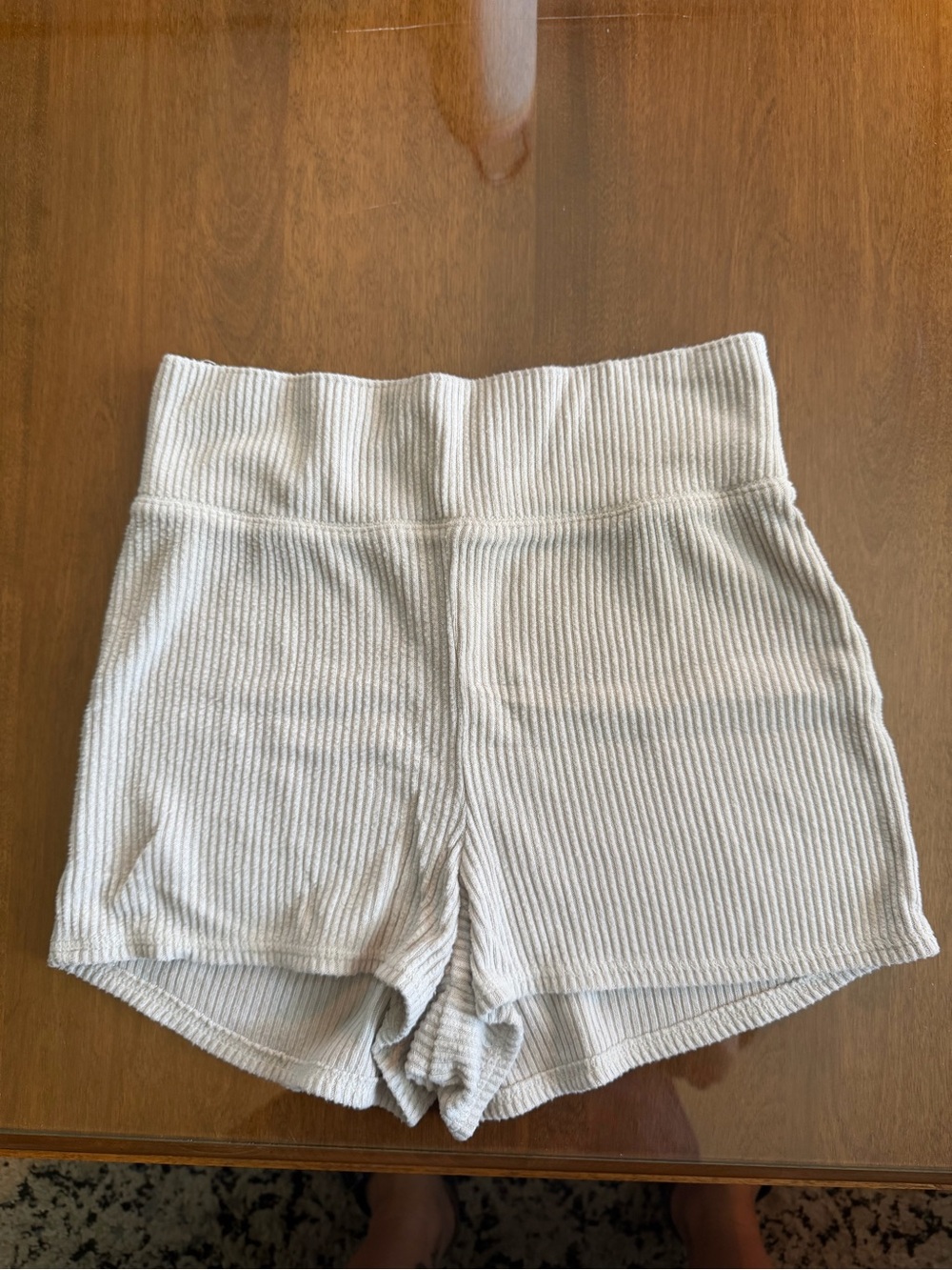 Women's Ribbed Lounge Shorts — Cream